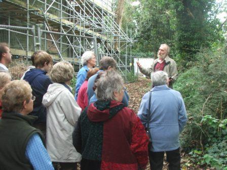 Group being led around the castle on a talk about vegetation
